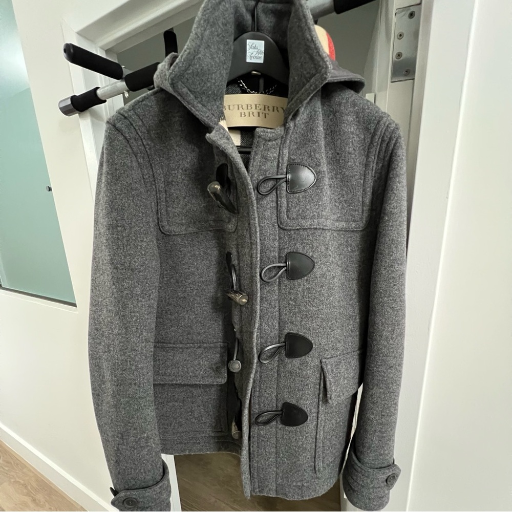 Burberry Brit Made in England Grey Wool Duffle Coat – Men's M